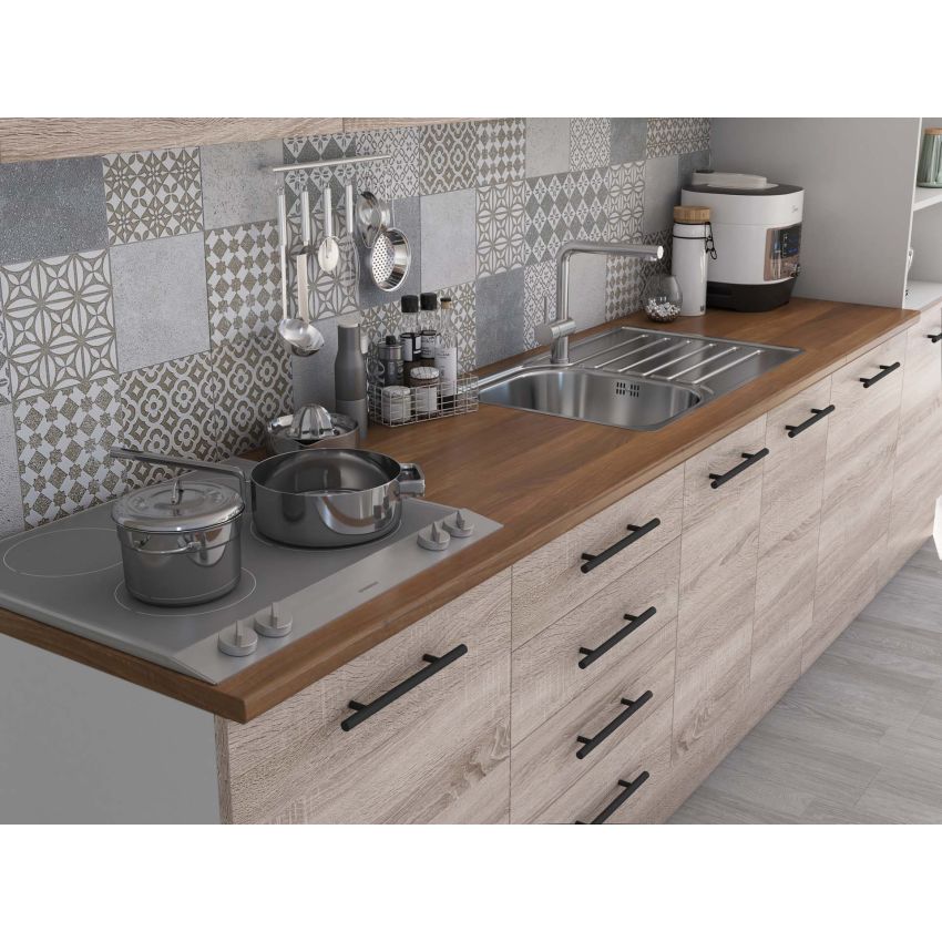 Bucatarie Alfa 320, sonoma, blat termic nuc, corp pentru cuptor incorporabil