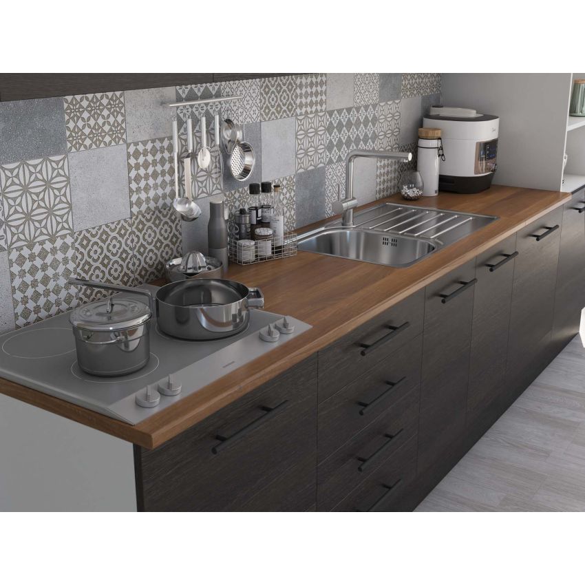 Bucatarie Alfa 320, wenge, blat termic nuc, corp pentru cuptor incorporabil