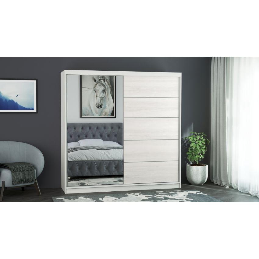 Dressing Ina, cu oglinda, 150x200x60 cm, Pin