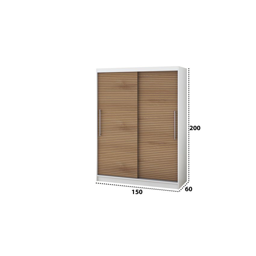 Dressing Rafi, 150x200x60 cm, alb/stejar