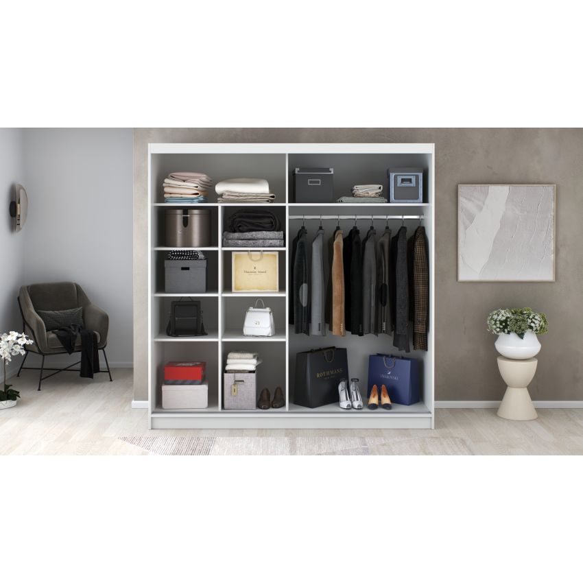 Dressing Rafi, 200x200x60 cm, alb/stejar