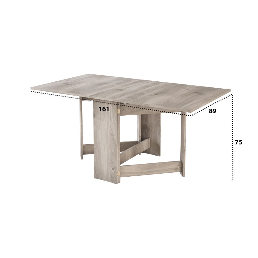 Masa pliabila fold, 161x75x89 cm, K537 stejar gri