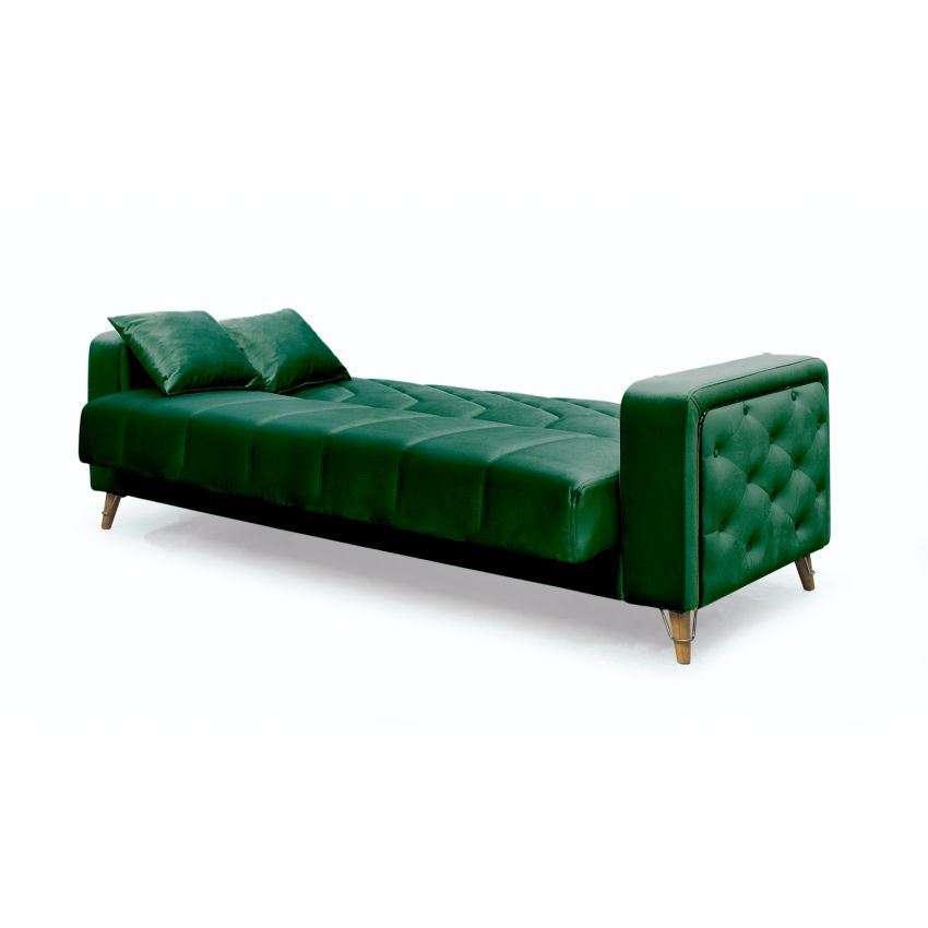Canapea 3 locuri extensibila Melisa, verde