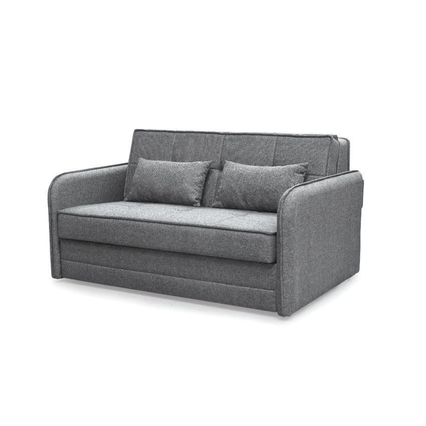Canapea Cindy, 160x115 cm, extensibila cu 2 locuri, cu lada de depozitare, gri