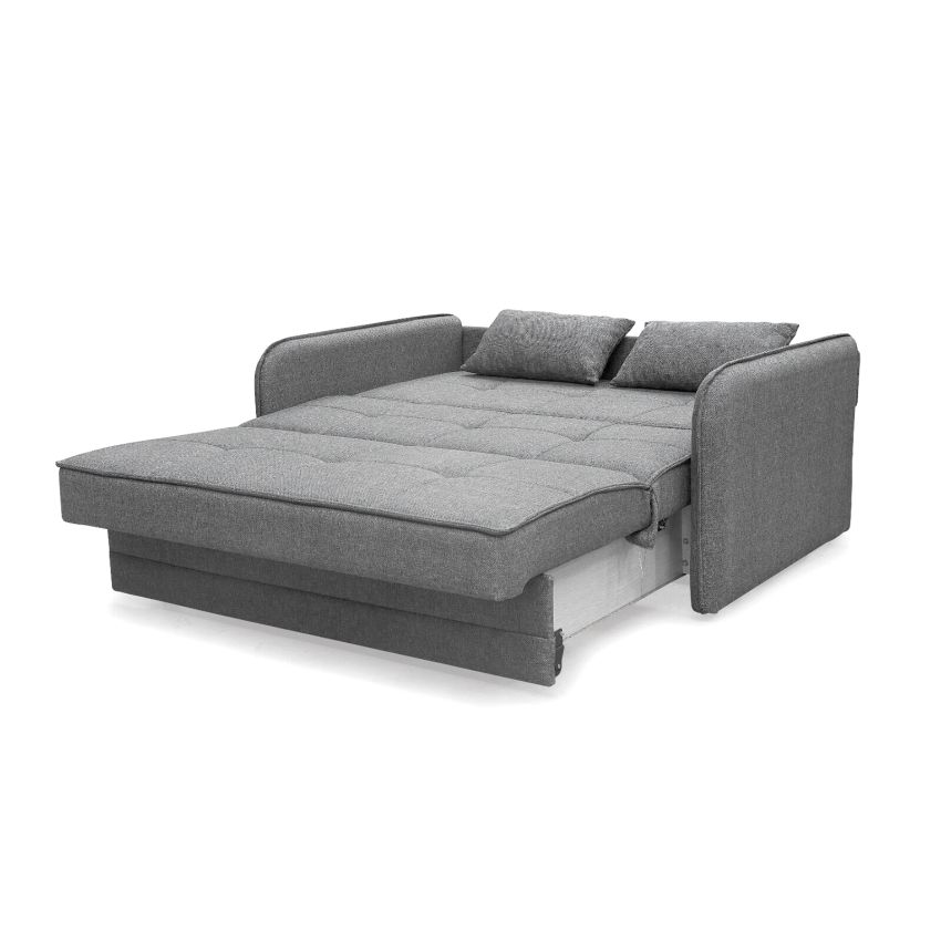 Canapea Cindy, 160x115 cm, extensibila cu 2 locuri, cu lada de depozitare, gri