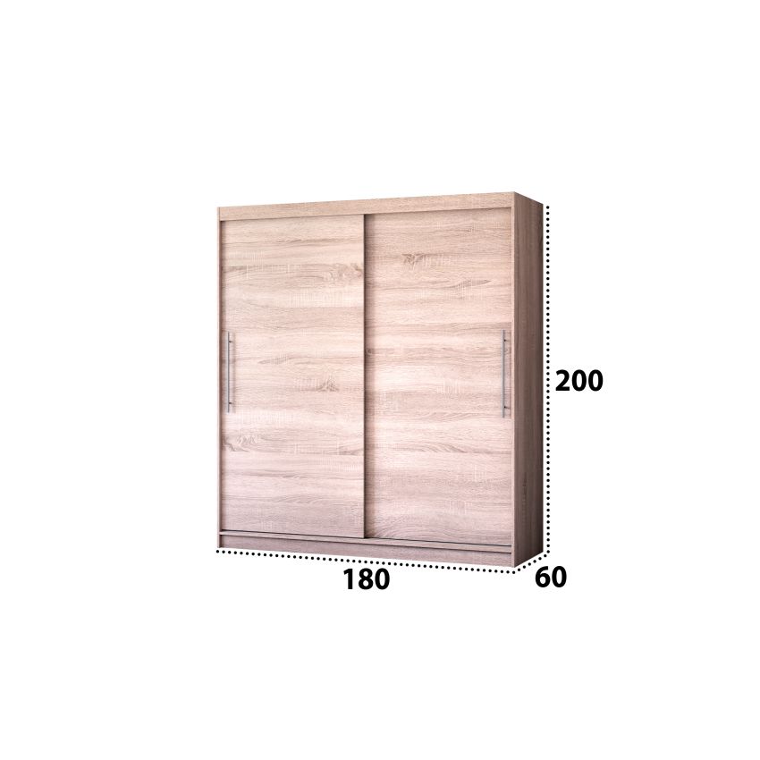 Dressing Radu fara oglinda, 180x200x61 cm, sonoma