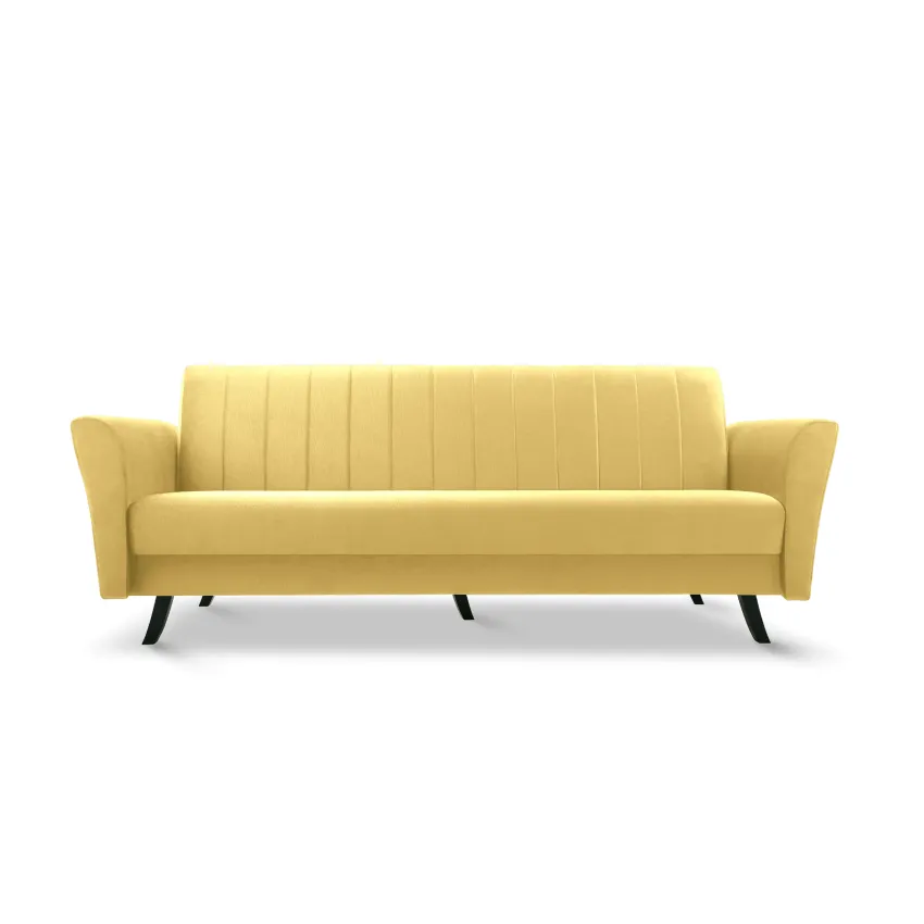 Canapea 3 locuri extensibila Linea, galben