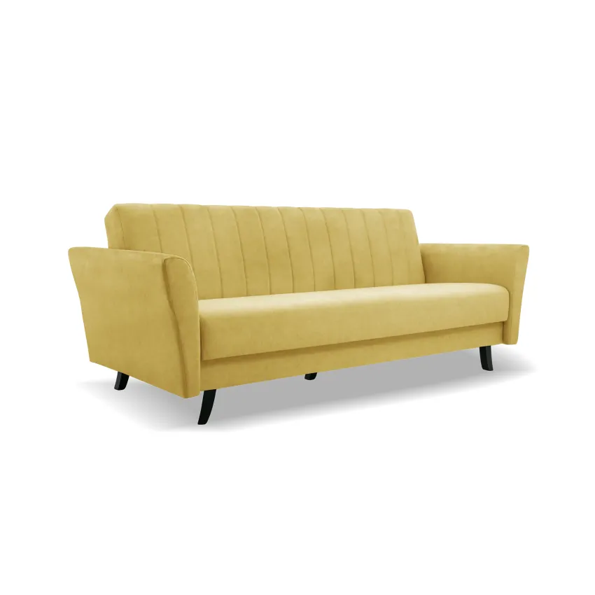 Canapea 3 locuri extensibila Linea, galben