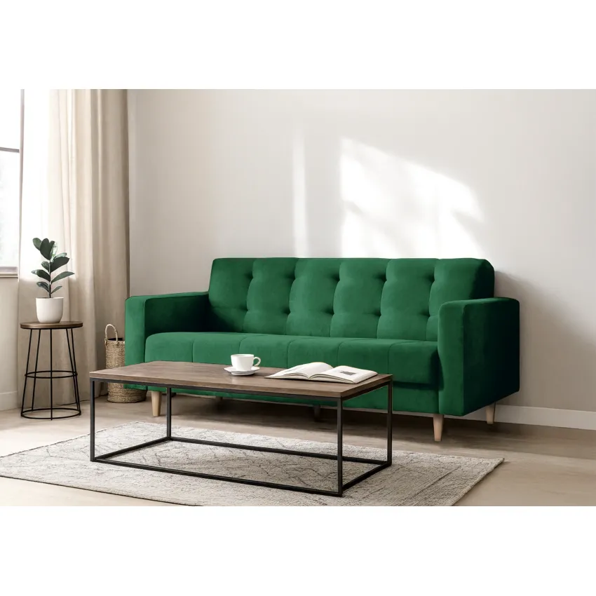 Canapea 3 locuri extensibila Lizbon, verde