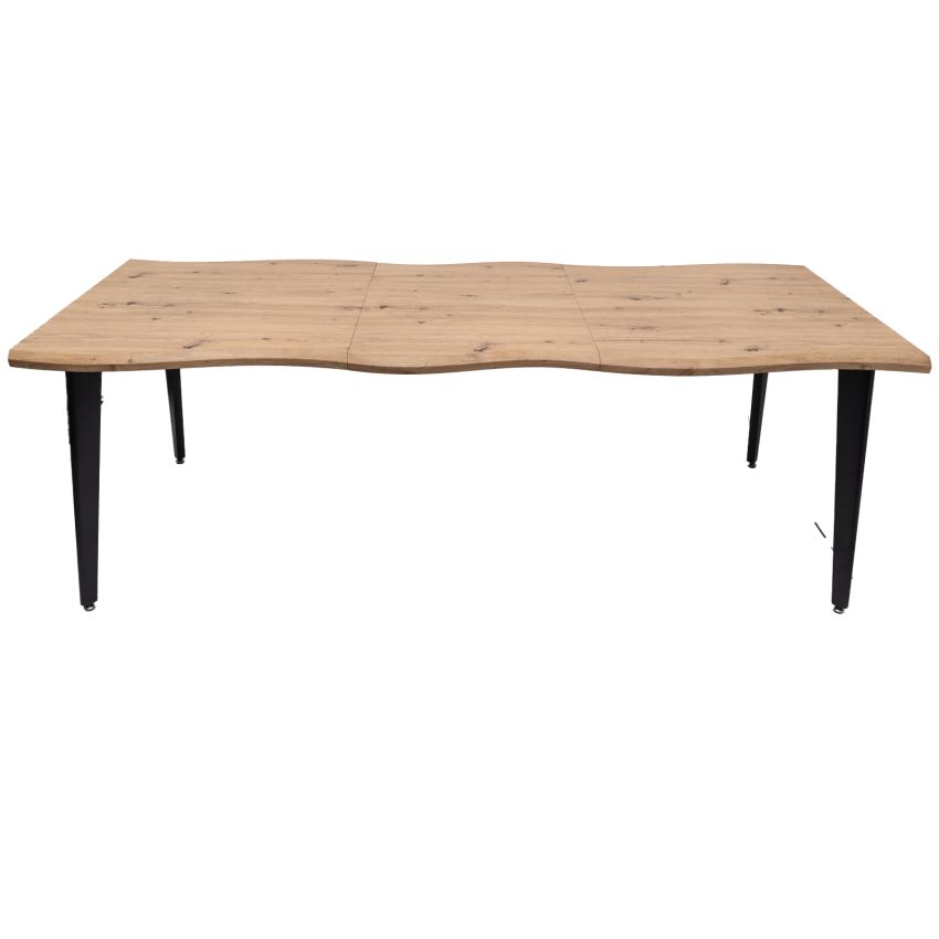 Set masa extensibila 160/220x90 cm MB-94, cu 8 scaune tapitate ML-5 maro