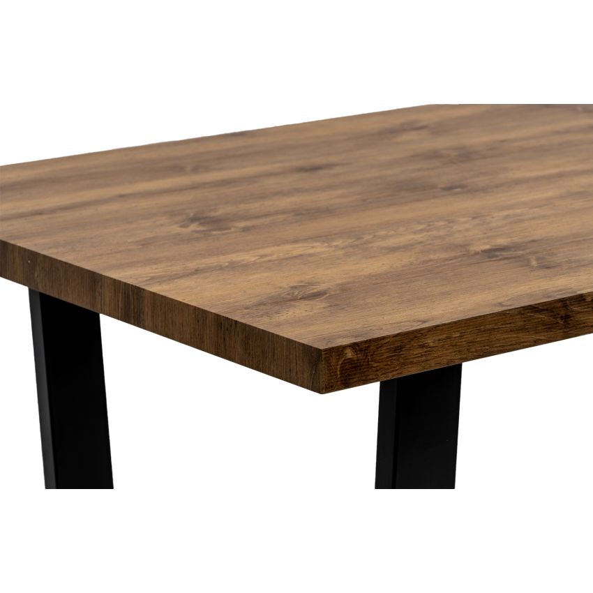 Set masa 160x90 cm MB-95, cu 6 scaune tapitate S-212 maro