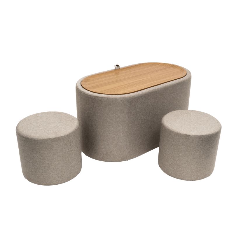 Set masa cafea cu 2 tabureti, MC-141, bej