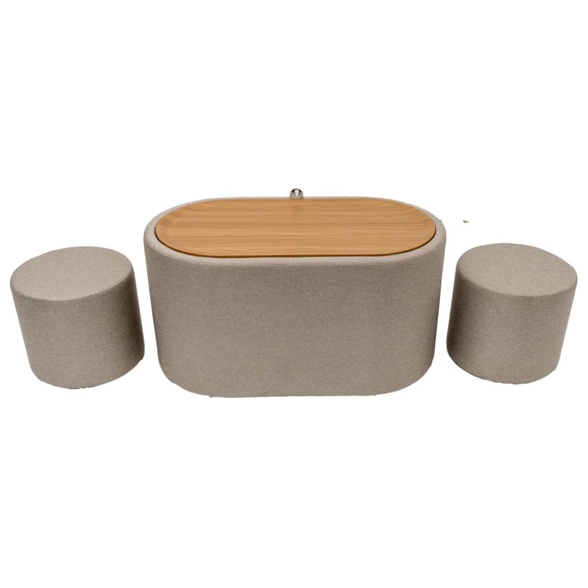 Set masa cafea cu 2 tabureti, MC-141, bej