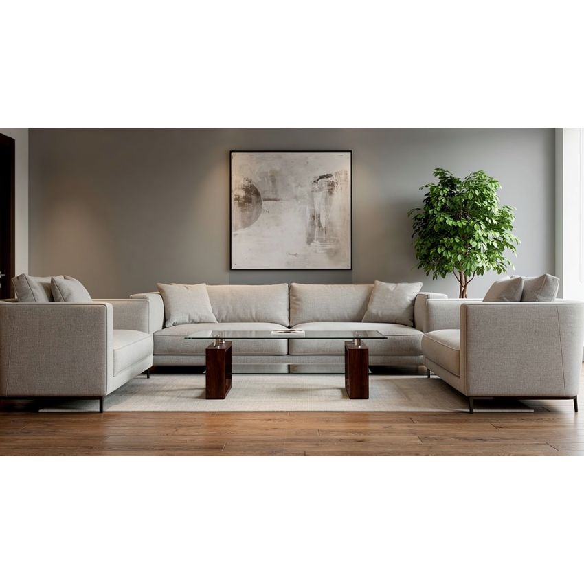 Masa cafea MC-148, sticla, 110x60x42 cm, culoare cires