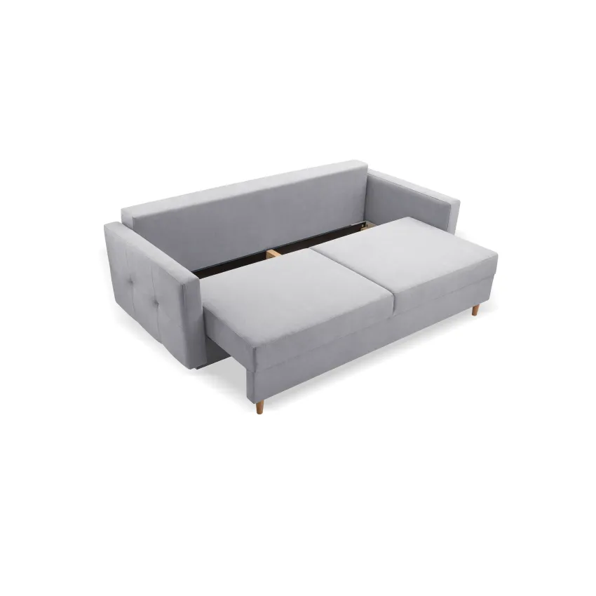Canapea 3 locuri extensibila Pastella, gri deschis