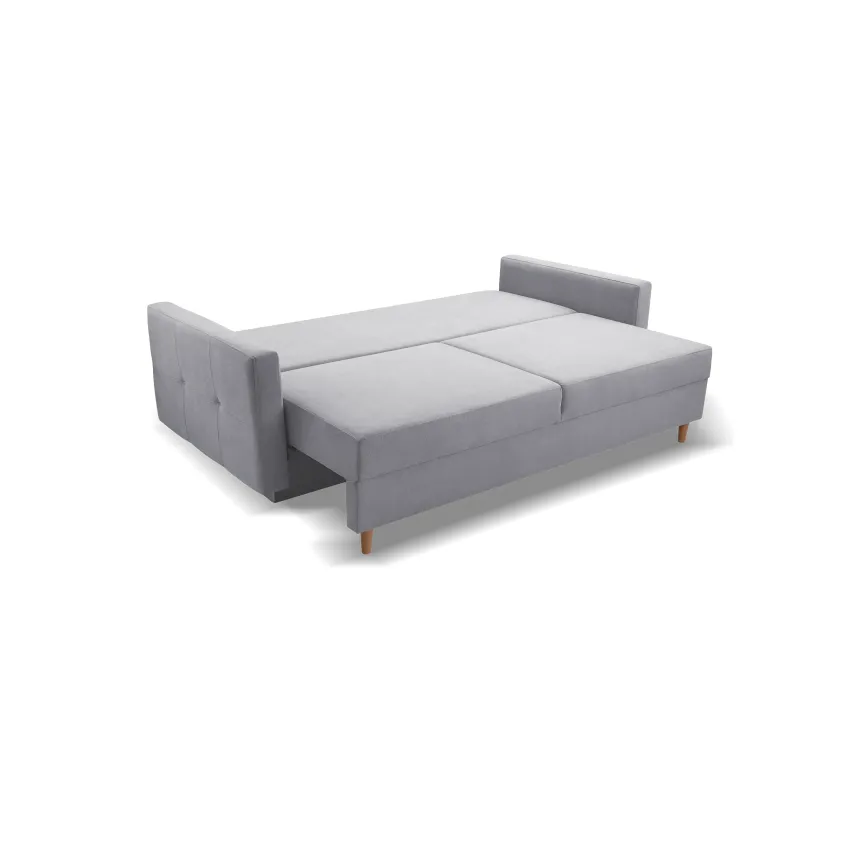Canapea 3 locuri extensibila Pastella, gri deschis