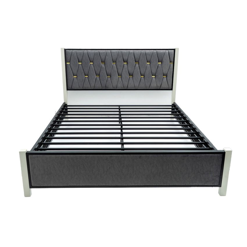 Pat 8888, 160x200 cm, tapitat, gri inchis