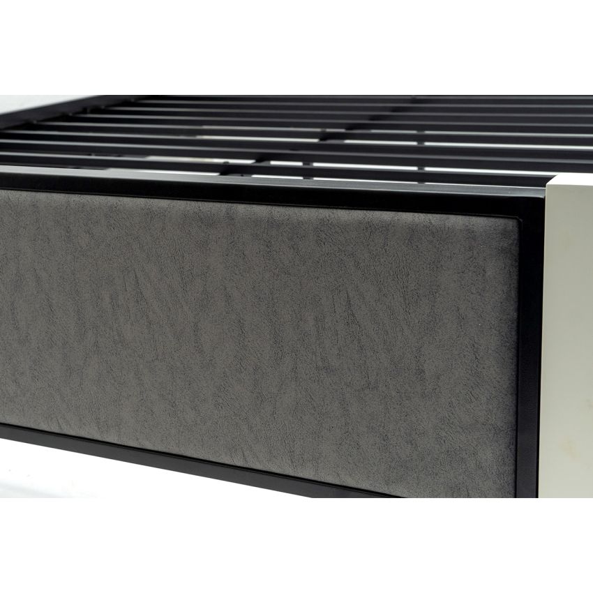 Pat 8888, 160x200 cm, tapitat, gri inchis