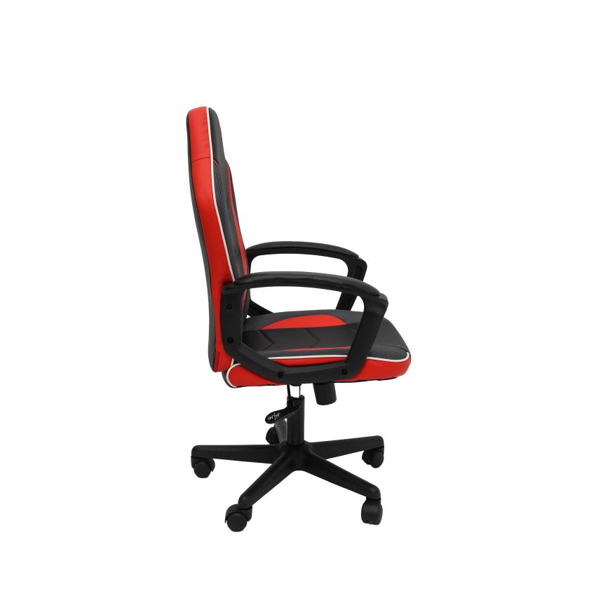 Scaun birou S-226, rosu/negru, piele ecologica/mesh textil