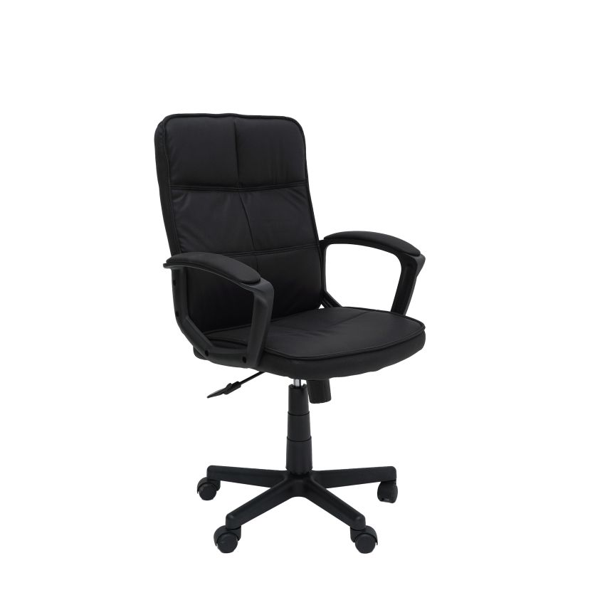 Scaun birou S-232, negru, piele ecologica