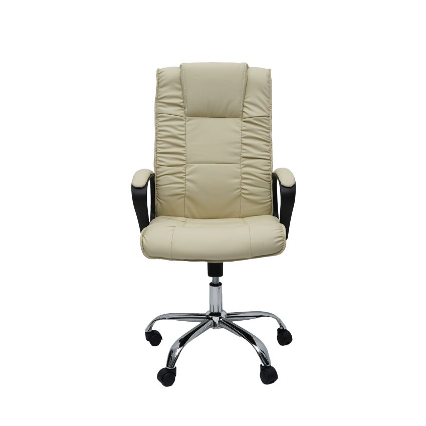 Scaun birou S-233, crem, piele ecologica