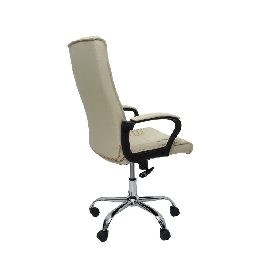 Scaun birou S-233, crem, piele ecologica