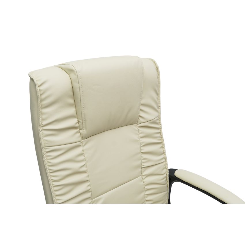 Scaun birou S-233, crem, piele ecologica