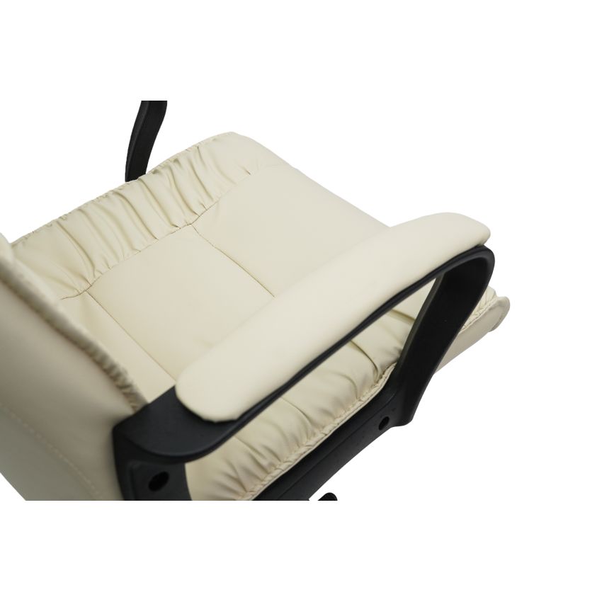 Scaun birou S-233, crem, piele ecologica