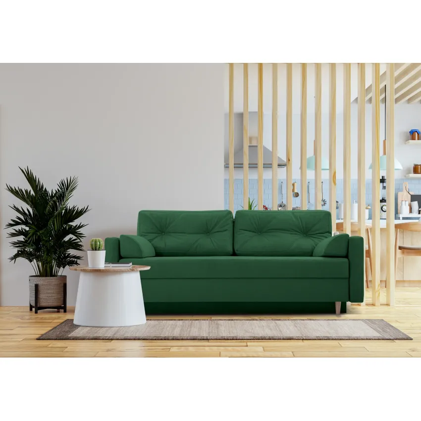 Canapea 3 locuri extensibila Astoria, verde