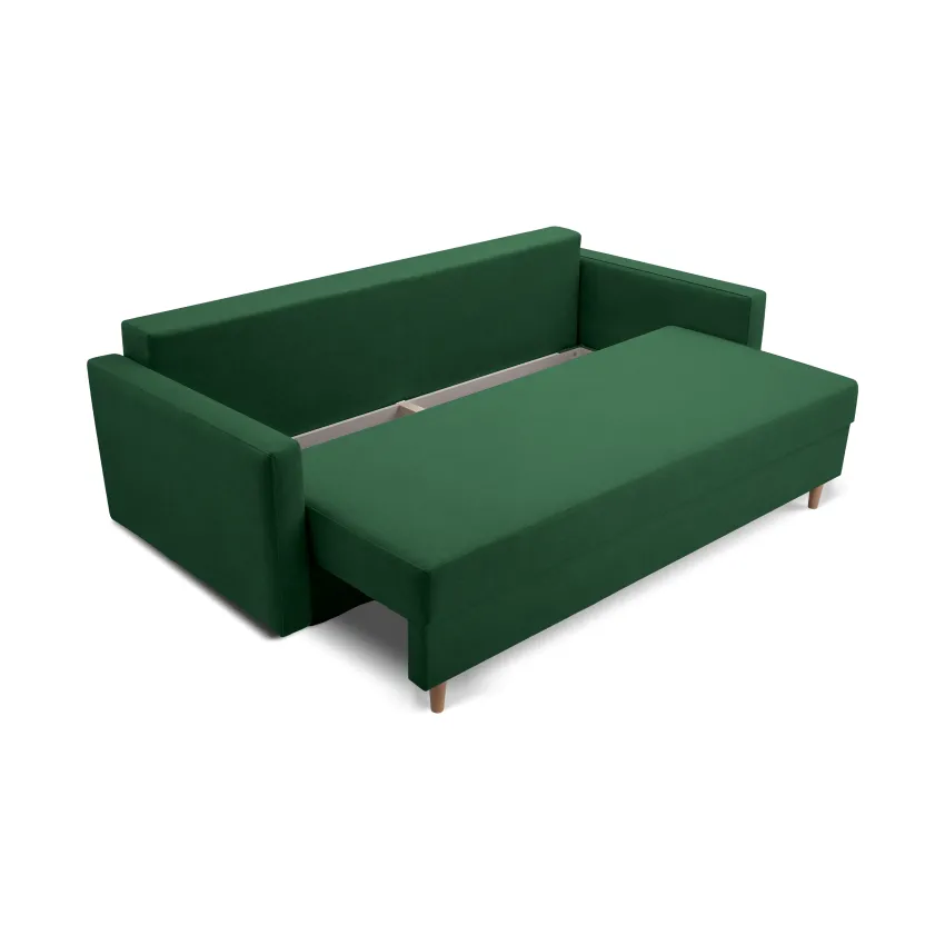 Canapea 3 locuri extensibila Astoria, verde