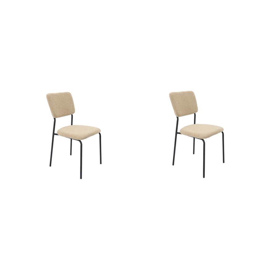 Set 2 scaune, tapitate cu stofa, s-209, maro