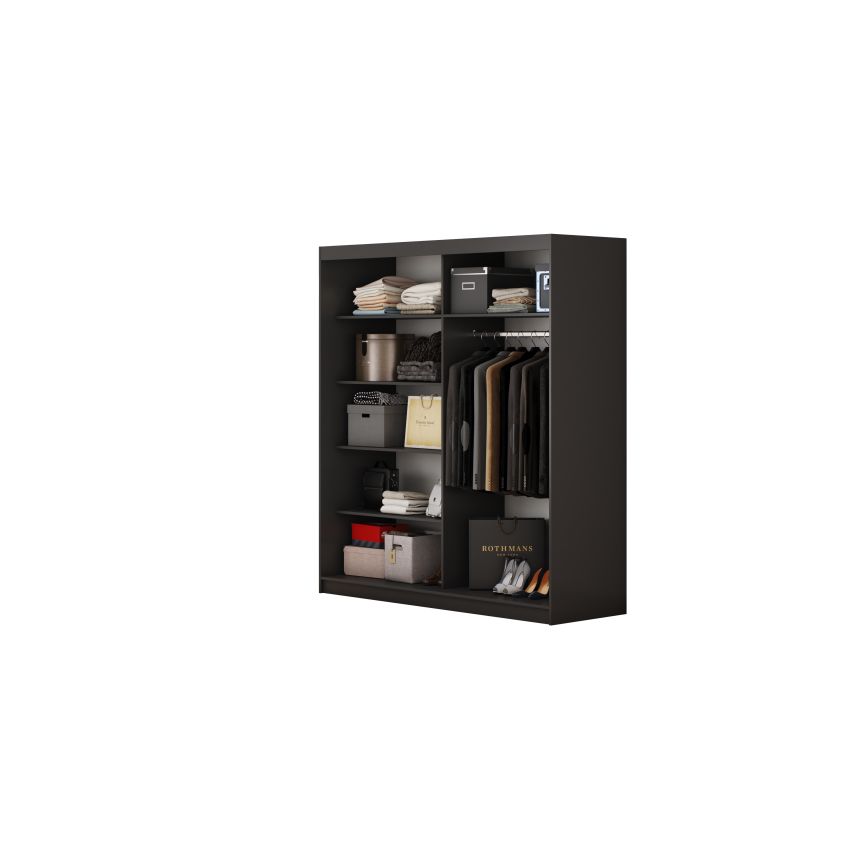 Set dormitor Cozy gri deschis, dulap Radu 180 cm Gri, cu oglinda