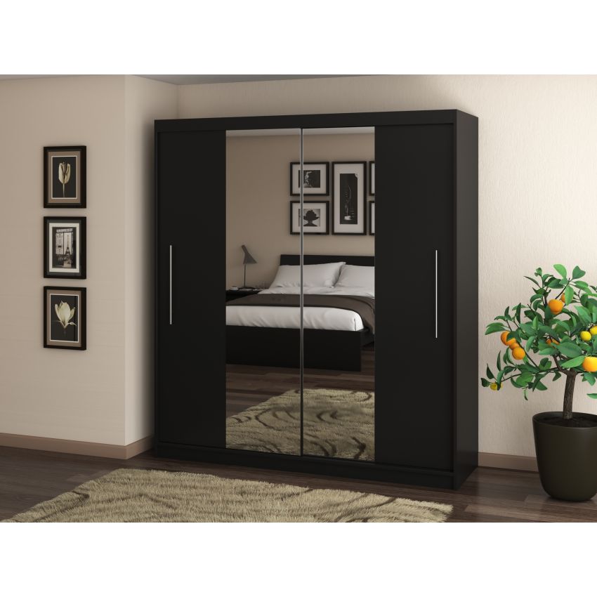 Dressing Radu cu oglinda, 204x218x58 cm, negru
