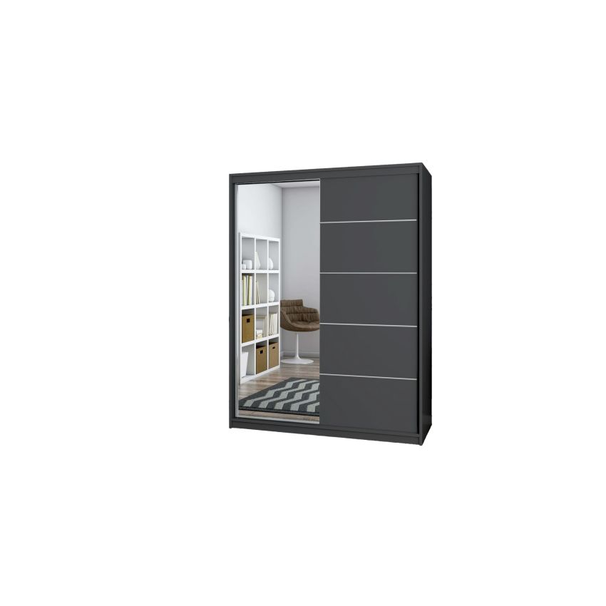 Dressing Gabriel cu oglinda, 150x200x61 cm, gri