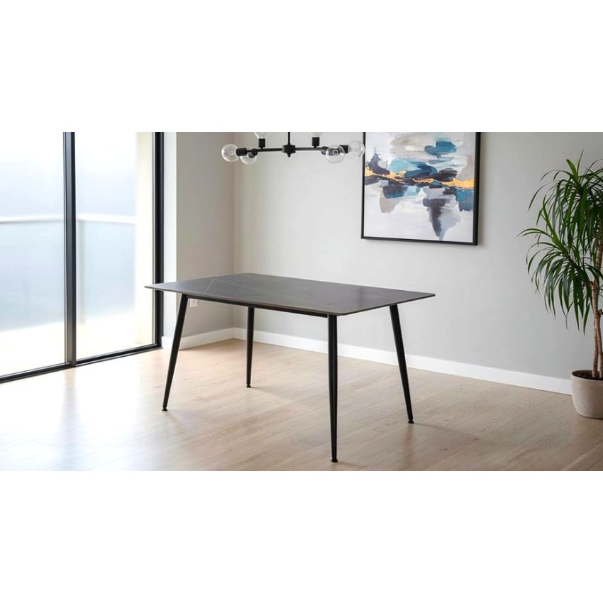 Masa Living MB-101, 140x80x75 cm, piatra sinterizata, gri