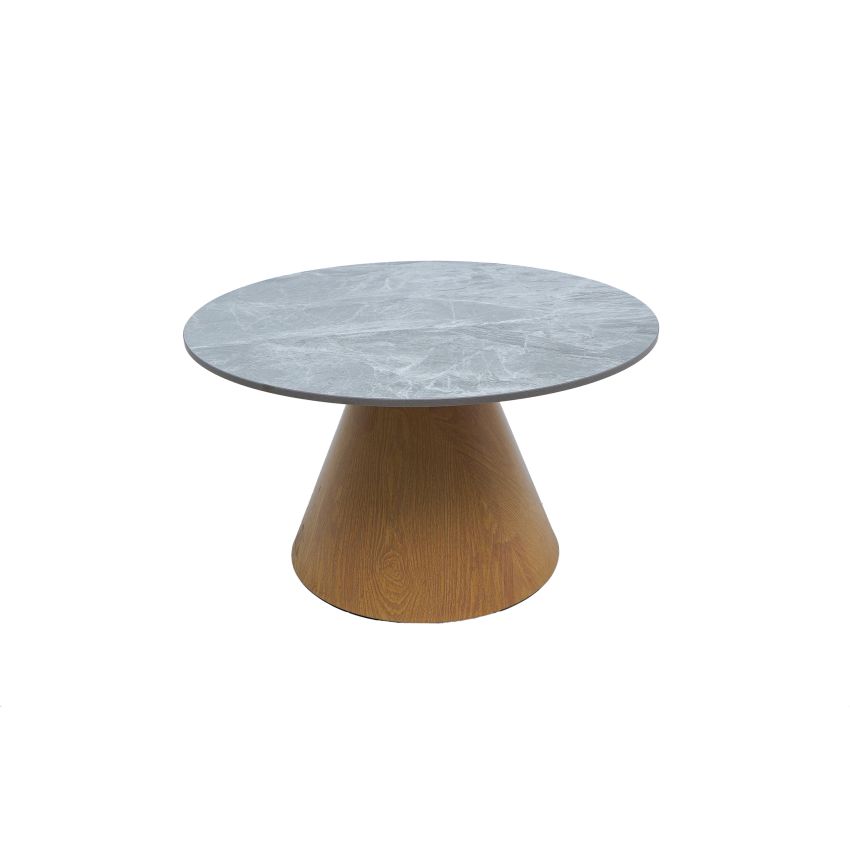 Masa cafea MC-143, 70x40 cm, gri/sonoma, piatra sinterizata
