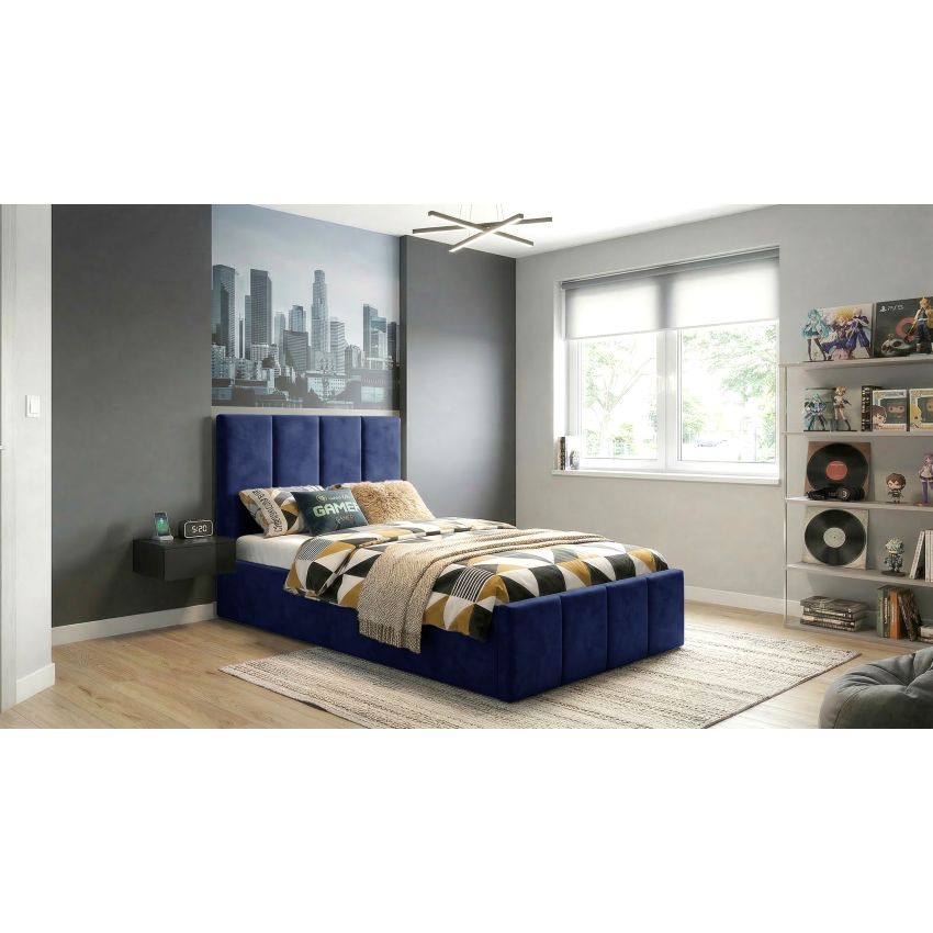 Pat Cozy, 90x200 cm, galben, suport saltea din PAL