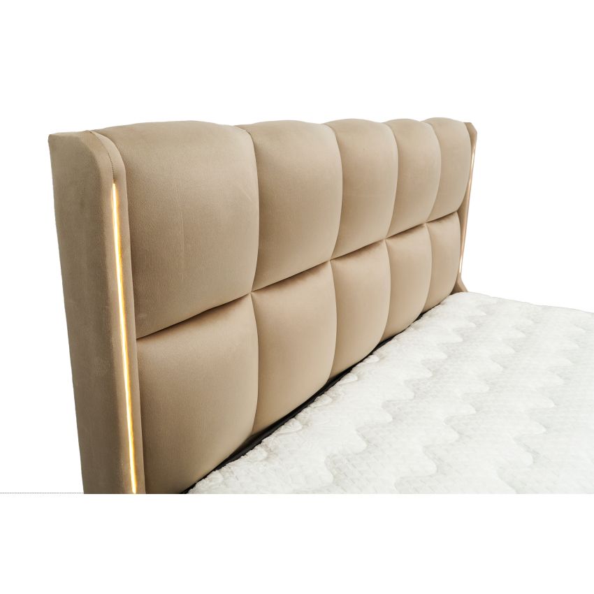 Pat Milano, 160x200 cm, cappuccino, somiera metalica rabatabila, saltea + topper