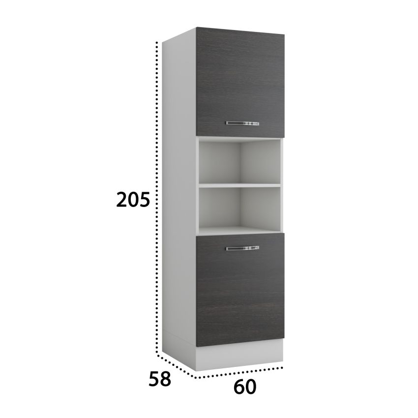 Corp inalt pentru cuptor, gri, PAL, 60x205x58 cm