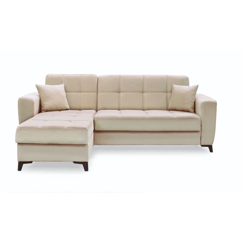 Coltar extensibil New Dynamic, cu spatiu depozitare, crem