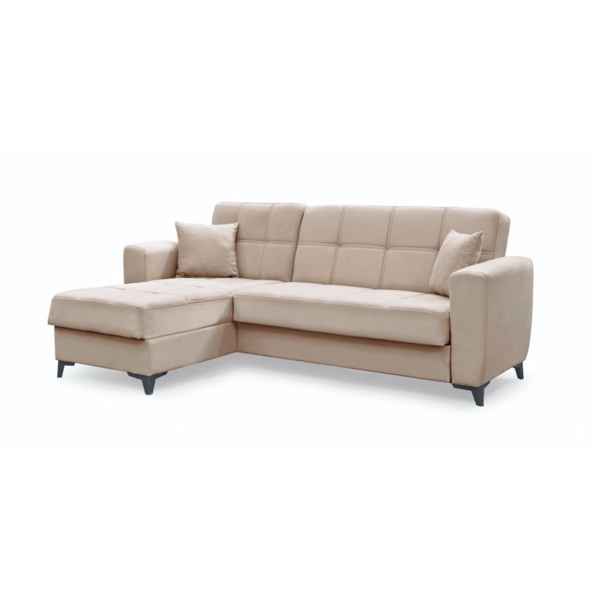 Coltar extensibil New Dynamic, cu spatiu depozitare, crem