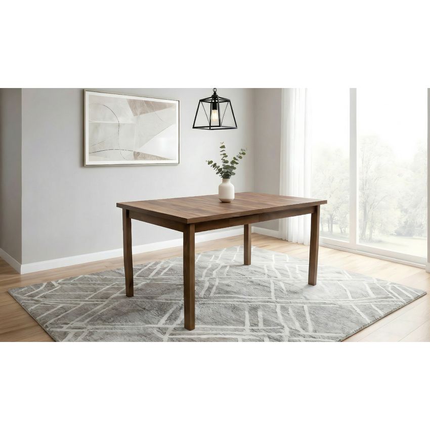 Masa extensibila 80x140-180 cm, Mb-13 Alba2, nuc, lemn masiv de fag si pal