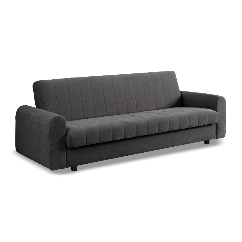 Canapea PIXI, 3 locuri, extensibila, gri inchis