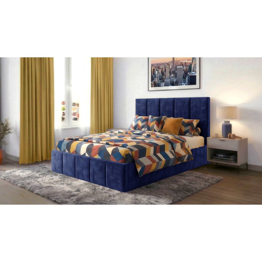 Pat Cozy, 120x200 cm, gri inchis, suport saltea din PAL