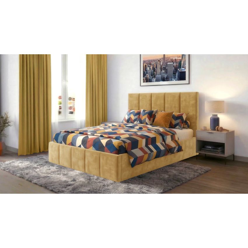 Pat Cozy, 120x200 cm, gri inchis, suport saltea din PAL