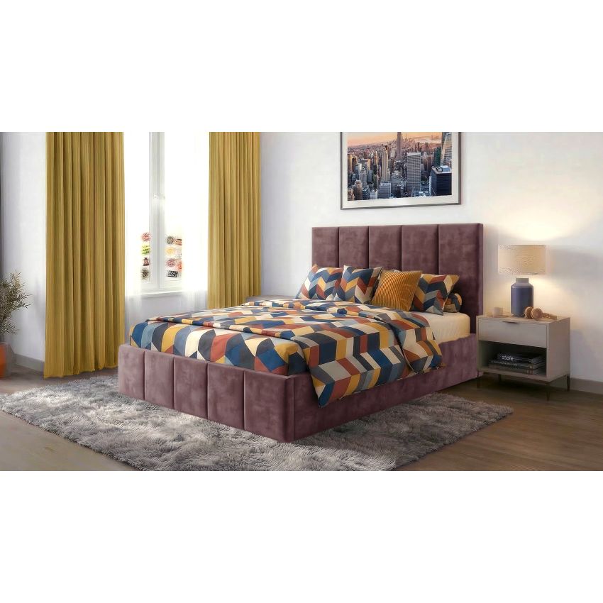 Pat Cozy, 120x200 cm, gri inchis, suport saltea din PAL