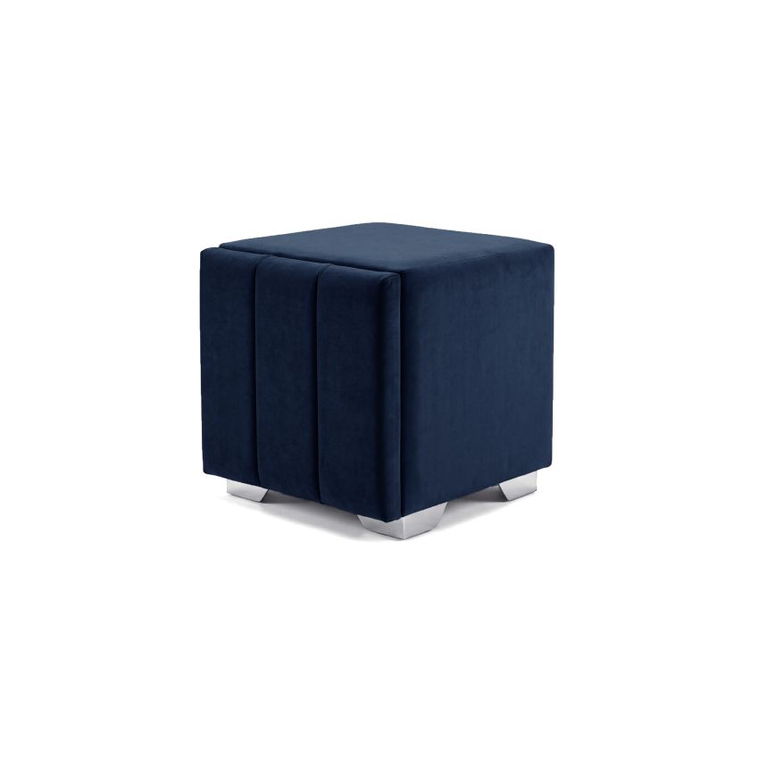 Noptiera tapitata Cozy 1d, 45x45x45 cm, albastru