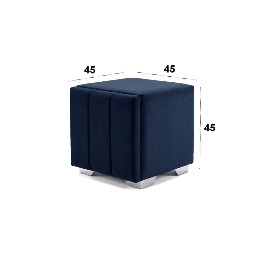 Noptiera tapitata Cozy 1d, 45x45x45 cm, albastru
