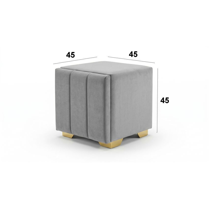 Noptiera tapitata Cozy 1d, 45x45x45 cm, gri deschis