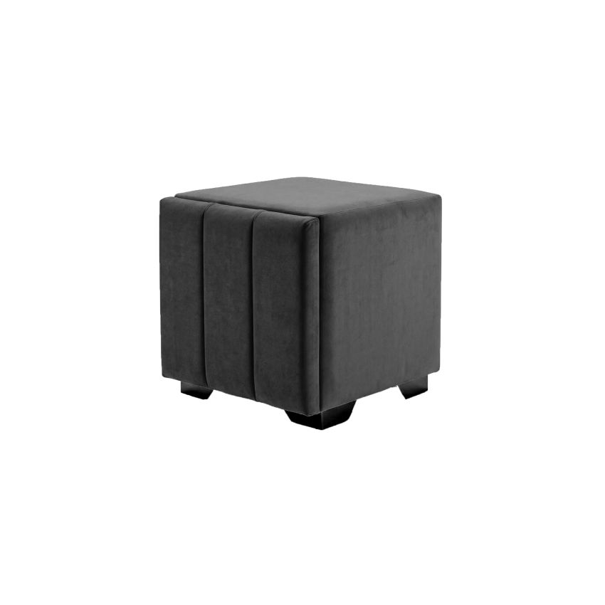 Noptiera tapitata Cozy 1d, 45x45x45 cm, gri inchis
